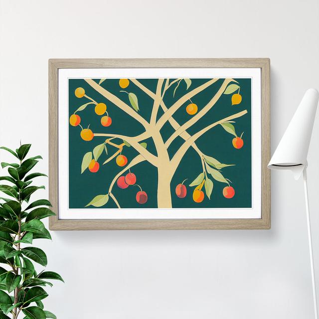 Fruit Tree Abstract - Picture Frame Graphic Art Marlow Home Co. Size: 25cm H x 34cm W x 2cm D, Frame Colour: Oak Framed on Productcaster.