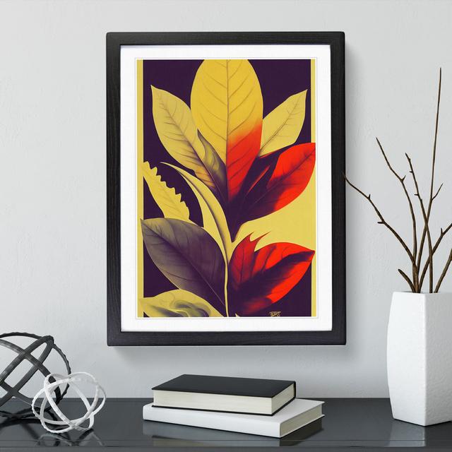 XV1022-44X A Fancy Leaves - Single Picture Frame Print Marlow Home Co. Frame Colour: Black Framed, Size: 64cm H x 46cm W x 2cm D on Productcaster.