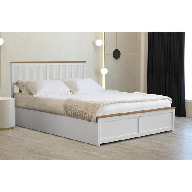 Araliya Storage Bed Marlow Home Co. Colour: White, Size: Small Double (4') on Productcaster.