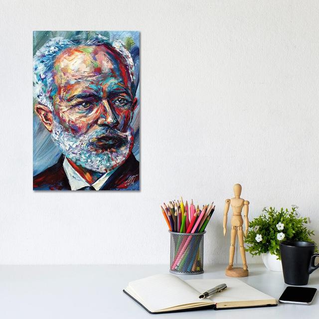 Pyotr Ilyich Tchaikovsky by Natasha Mylius - Wrapped Canvas Graphic Art ClassicLiving Size: 30.48cm H x 20.32cm W on Productcaster.