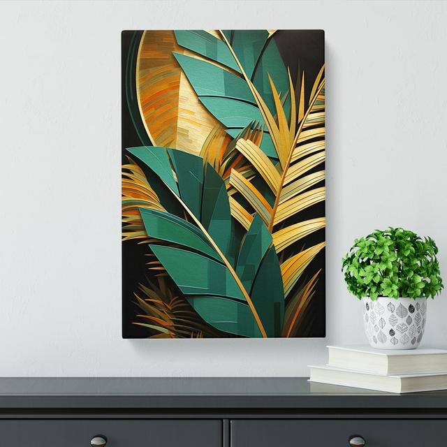 Palm Leaf Constructivism - Wrapped Canvas Print 17 Stories Size: 60cm H x 40cm W x 3cm D on Productcaster.