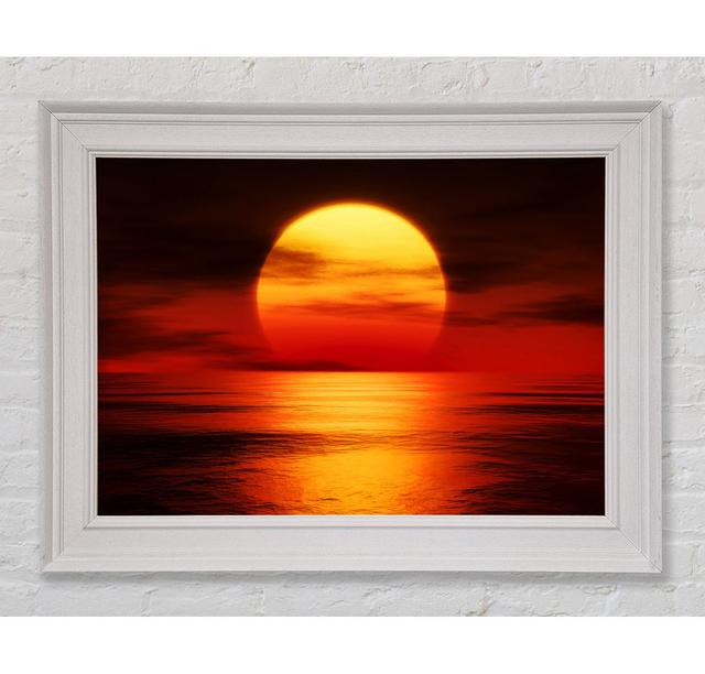 Red Fire Sky Reflections Framed Print Wall Art House of Hampton Format: White Framed Paper, Size: 84.1cm H x 118.9cm W x 8cm D on Productcaster.