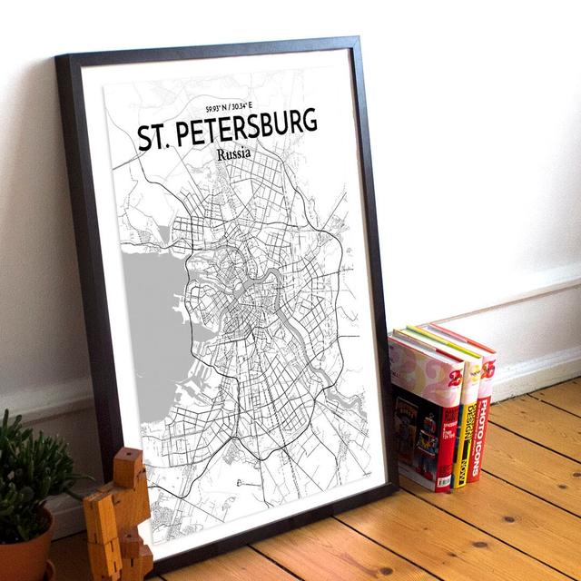 St. Petersburg City Map - Unframed Graphic Art Print on Paper East Urban Home Size: 50.8cm H x 40.6cm W x 0.13cm D on Productcaster.