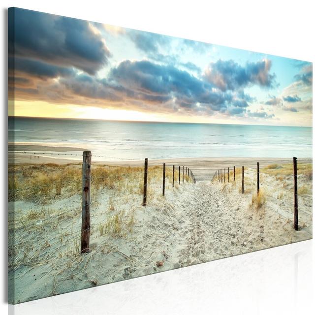 Sand Path - Wrapped Canvas Panoramic Print East Urban Home Size: 40 cm H x 120 cm W on Productcaster.