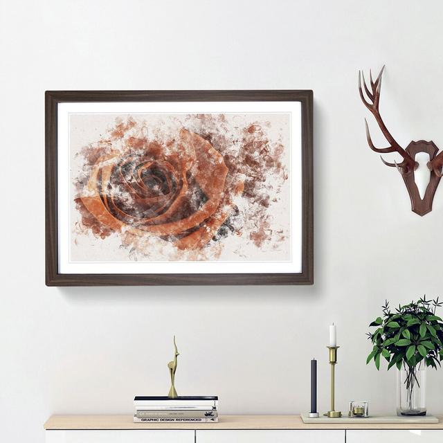 Orange Rose - Picture Frame Graphic Art Print East Urban Home Size: 33cm H x 45cm W x 2cm D, Frame Option: Walnut Framed on Productcaster.