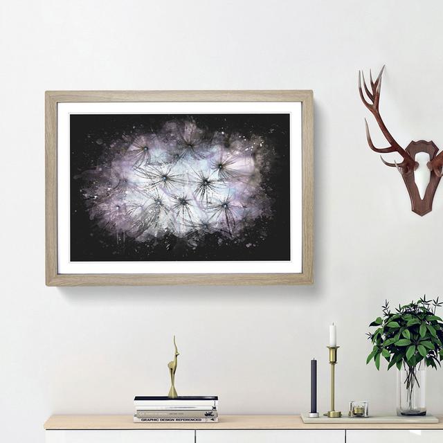 Dandelion Seeds In Blue & Pink Paint Splash - Picture Frame Graphic Art East Urban Home Frame Option: Oak Framed, Size: 24cm H x 33cm W x 2cm D on Productcaster.