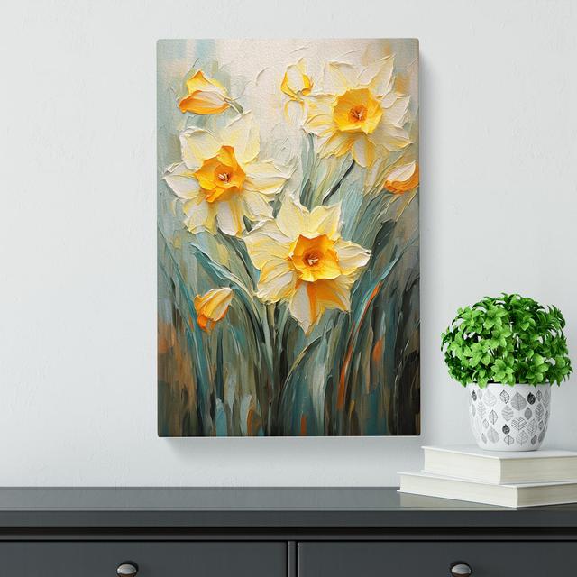 Daffodil Flower Impressionism No.2 - Art Prints Marlow Home Co. Size: 76cm H x 50cm W x 3cm D on Productcaster.