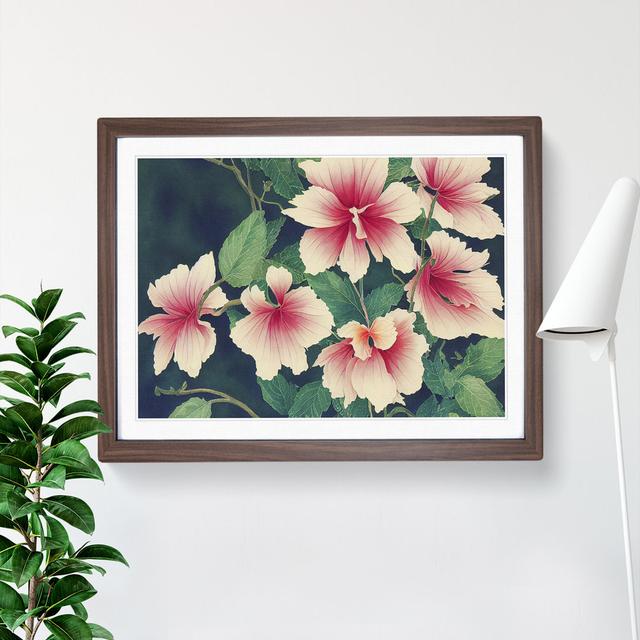 Delightful Watercolour Flowers - Single Picture Frame Painting Marlow Home Co. Frame Colour: Walnut, Size: 25cm H x 34cm W x 2cm D on Productcaster.