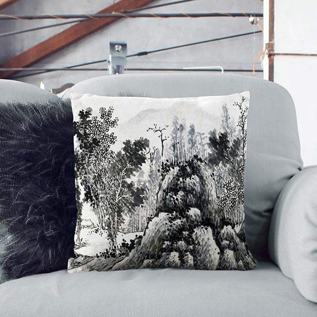 Landscape Vol.3 by Shen Zhou Cushion with Filling East Urban Home Size: 40cm H x 40cm W x 15cm D, Backing Colour: White on Productcaster.