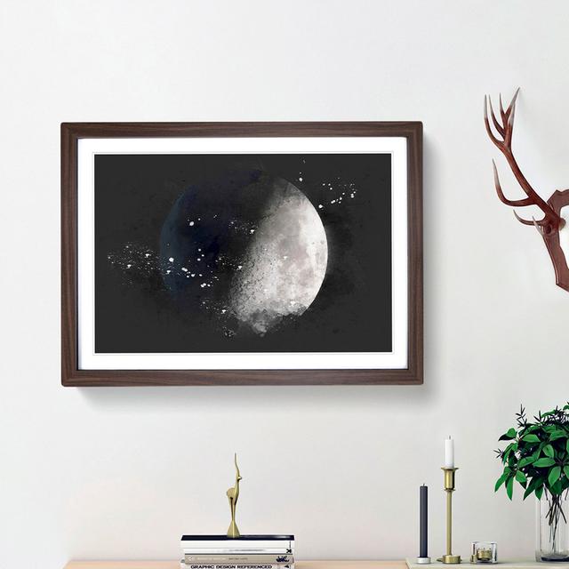 First Quarter of the Moon - Picture Frame Graphic Art Print East Urban Home Size: 33cm H x 45cm W x 2cm D, Frame Option: Walnut Framed on Productcaster.