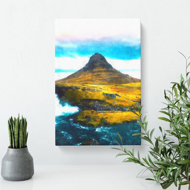 Kirkjufell Mountain In Snaefellsnes Iceland - Wrapped Canvas Print East Urban Home Size: 60cm H x 40cm W x 3cm D on Productcaster.