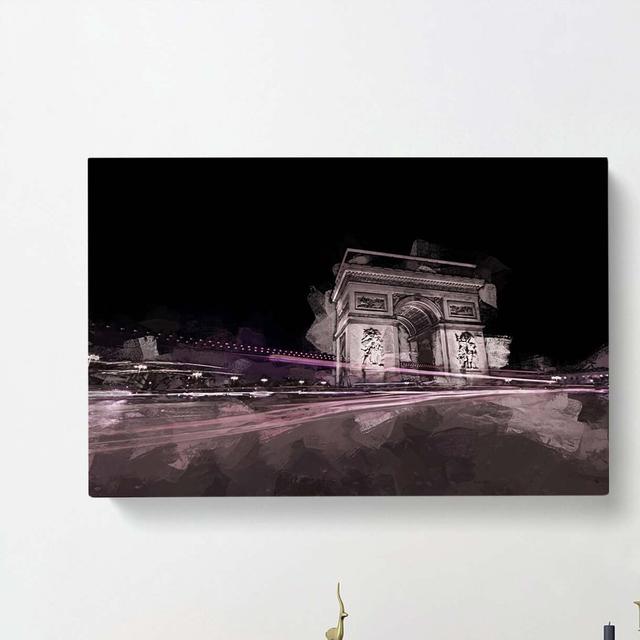 Arc de Triomphe in Paris in Abstract - Wrapped Canvas Graphic Art Print East Urban Home Size: 35cm H x 50cm W x 3cm D on Productcaster.