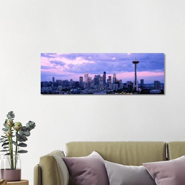 Skyscrapers in a city, Seattle, Washington State, USA by Panoramic Images - Wrapped Canvas Panoramic Graphic Art Ebern Designs Size: 40.64cm H x 121.9 on Productcaster.