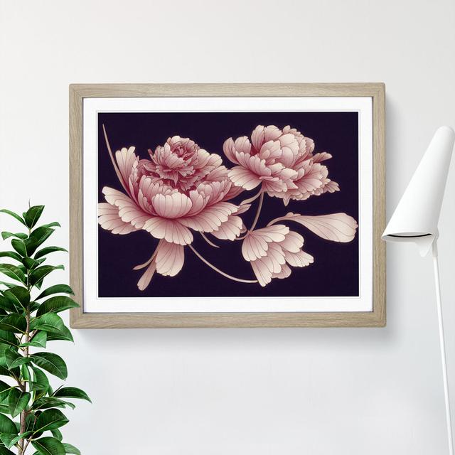 Blissful Peony Flowers - Single Picture Frame Print ClassicLiving Size: 34cm H x 46cm W x 2cm D, Frame Option: Oak on Productcaster.