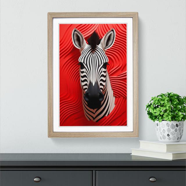 XYZ-FRM-V1223-6760 Print World Menagerie Size: 34cm H x 25cm W x 2cm D, Frame Colour: Oak on Productcaster.