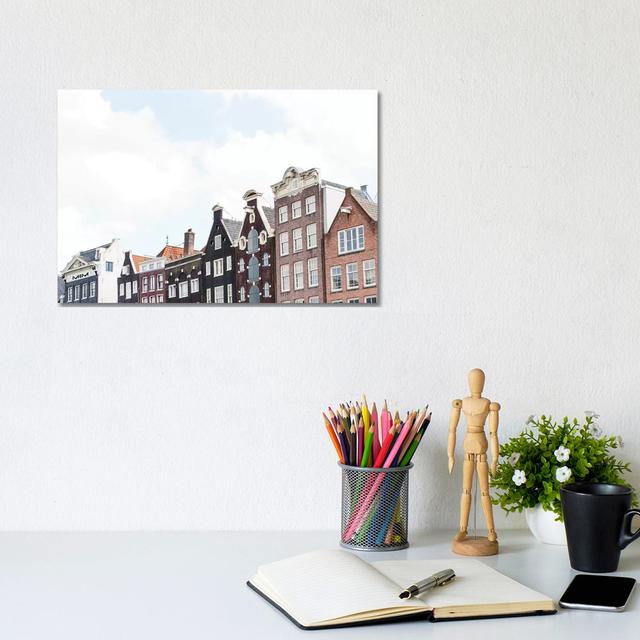 Canal Homes I, Amsterdam by lovelylittlehomeco - Wrapped Canvas Photograph Latitude Run Size: 20.32cm H x 30.48cm W x 1.9cm D on Productcaster.