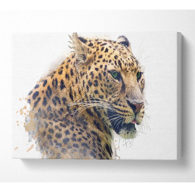 Watercolor Splash Leopard - Wrapped Canvas Graphic Art Latitude Vive Size: 81cm H x 121.9cm W on Productcaster.