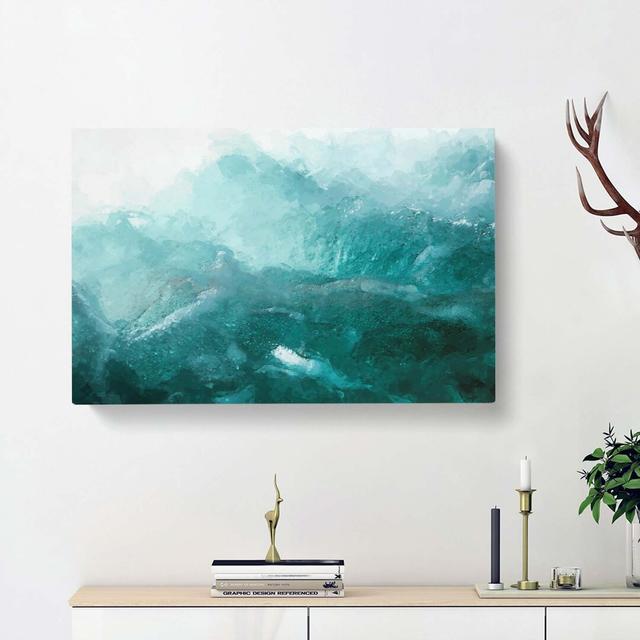 Waves In Italy In Abstract - Wrapped Canvas Print East Urban Home Size: 40cm H x 60cm W x 3cm D on Productcaster.