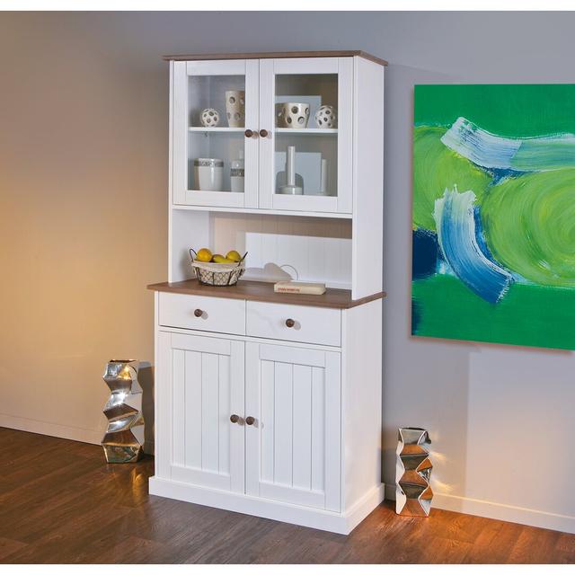 Buffet Westerland Display Cabinet August Grove Colour: White/Brown Sepia on Productcaster.