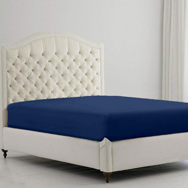 Ermila 180 Thread Count Fitted Sheet 17 Stories Colour: Navy, Size: Single (3') on Productcaster.