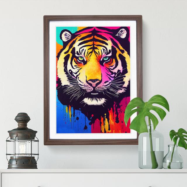 Tiger Splash No.3 Abstract - Single Picture Frame Painting Latitude Vive Frame Colour: Walnut Framed, Size: 64cm H x 46cm W x 2cm D on Productcaster.