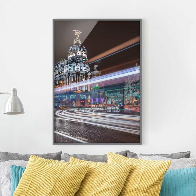 Madrid Traffic - Picture Frame Graphic Art 17 Stories Size: 40cm H x 30cm W x 2cm D, Frame Option: Grey Framed on Productcaster.