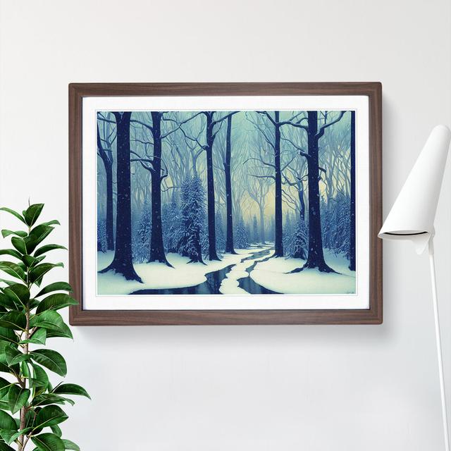 Bedazzled Winter Forest - Single Picture Frame Print Alpen Home Size: 25cm H x 34cm W x 2cm D, Frame Colour: Walnut Framed on Productcaster.