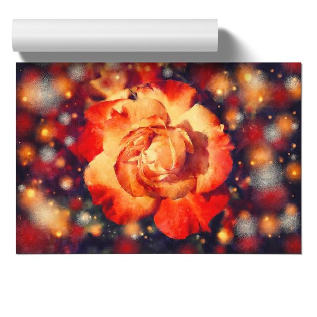 Orange Rose Flower - Unframed Graphic Art East Urban Home Size: 42cm H x 59cm W x 0.1cm D on Productcaster.