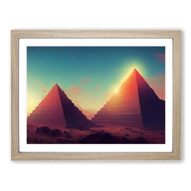 XH1022-7248X Pyramids In The Desert Vol.1 - Single Picture Frame Print Natur Pur Size: 34cm H x 46cm W x 2cm D, Frame Colour: Oak Framed on Productcaster.