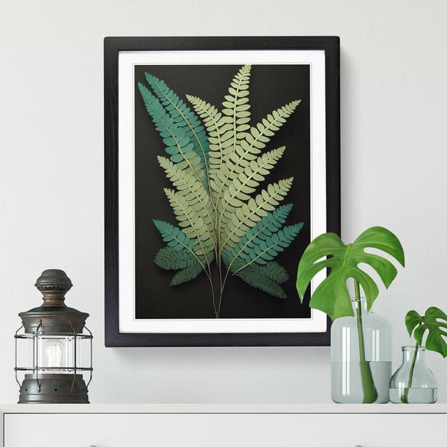 Fern Leaf Layers Vol.3 - Picture Frame Graphic Art 17 Stories Size: 34cm H x 25cm W x 2cm D, Frame Option: Walnut on Productcaster.