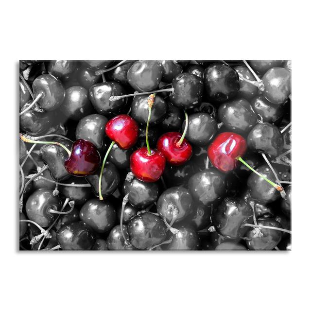 Glass picture | Mural on real glass Lots of delicious cherries including suspension and spacers 4878 Brayden Studio Size: 60cm H x 80cm W on Productcaster.