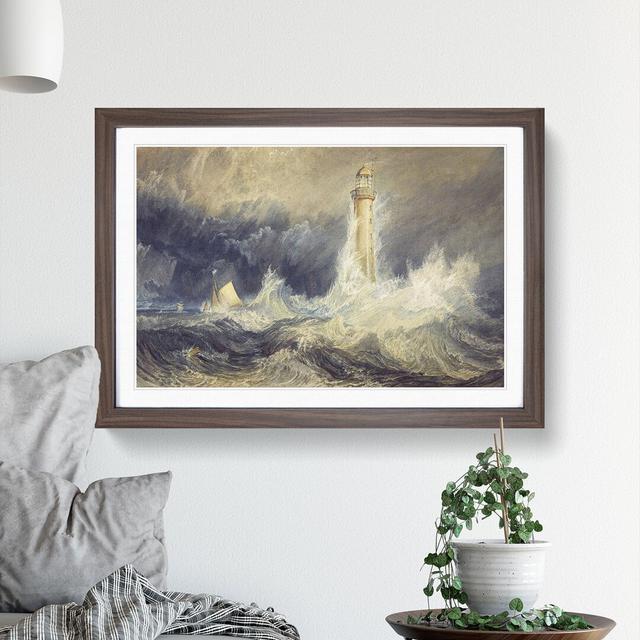 Bell Rock Lighthouse by Joseph Mallord William Turner - Picture Frame Painting East Urban Home Frame Option: Walnut Framed, Size: 48cm H x 65cm W x 2c on Productcaster.