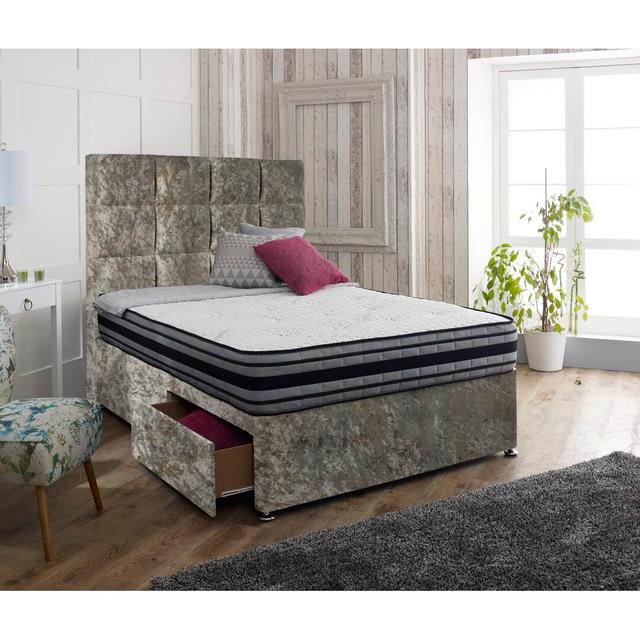 Barna Divan Base Rosdorf Park Size: Kingsize (5'), Colour: Champagne, Storage Type: 4 Drawer on Productcaster.