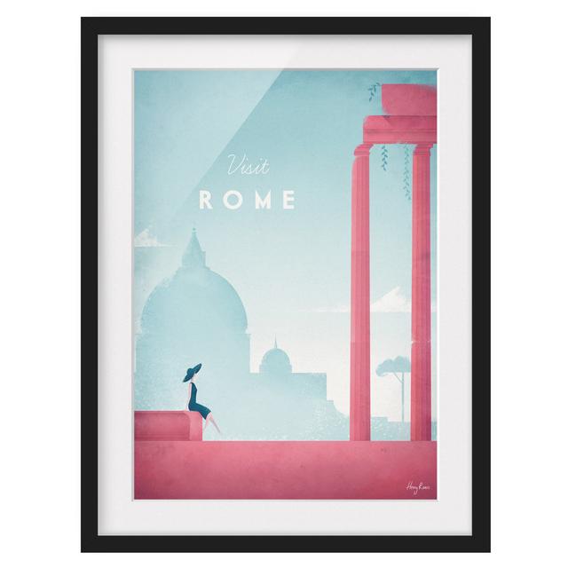 Picture With Frame - Travel Poster - Rome - Portrait 4:3 - B Maturi Size: 55cm H x 40cm W x 2cm D, Frame Option: Black Framed on Productcaster.