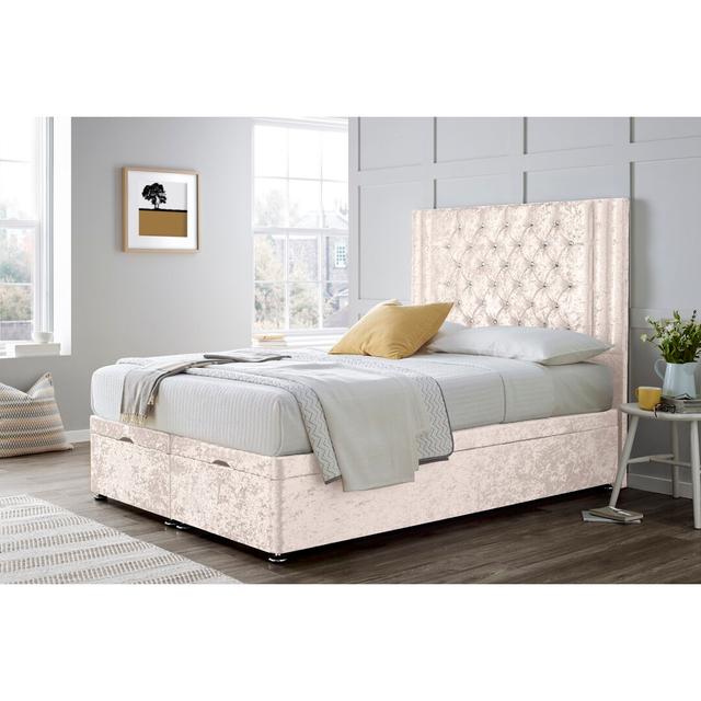 Divan Bed with 54" Floorstanding Headboard Wayfair Sleep Colour: Cream, Size: Double (4'6) on Productcaster.