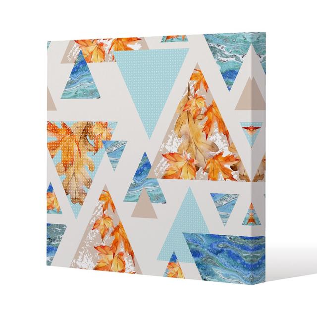 Triangles With Maple, Oak Leaves, Marble Canvas Print Andrew Lee on Productcaster.