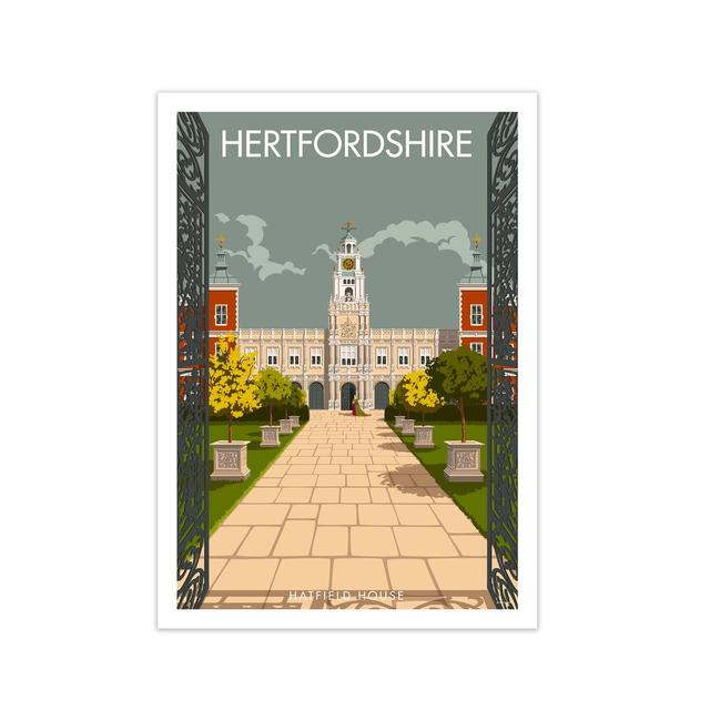 'Hertfordshire' Graphict Art East Urban Home Size: 84.1 cm H x 59.4 cm W x 1 cm D, Frame Options: No Frame on Productcaster.