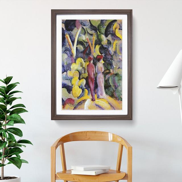 Couple in the Woods by August Macke - Picture Frame Painting East Urban Home Frame Option: Walnut Framed, Size: 65cm H x 48cm W x 2cm D on Productcaster.