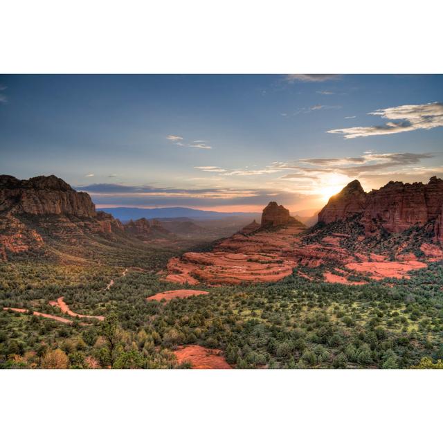 Red Rocks Sunset by Alexey Solonets - Wrapped Canvas Photograph Union Rustic Size: 81cm H x 122cm W x 3.8cm D on Productcaster.