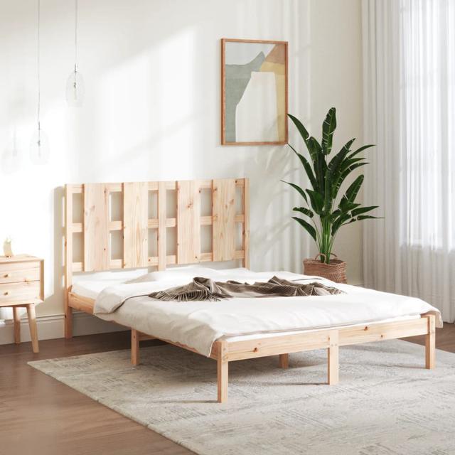 Bed Frame Solid Wood Ebern Designs Colour: Brown, Size: Small Single (2'6) on Productcaster.