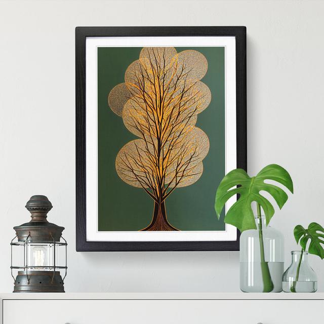 Contemporary Tree Art Vol.4 - Single Picture Frame Graphic Art Marlow Home Co. Frame Option: Oak, Size: 34cm H x 25cm W x 2cm D on Productcaster.