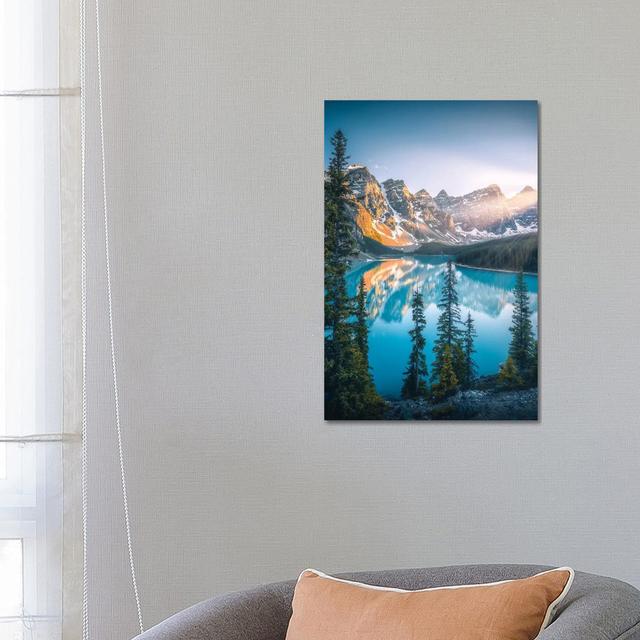 Moraine Lake - Banff - Canada by Cuma Çevik - Wrapped Canvas Print Alpen Home Size: 66.04cm H x 45.72cm W x 1.91cm D on Productcaster.