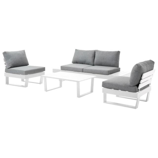 Jakiaya 4 - Person Seating Group with Cushions 17 Stories Colour (Frame): White on Productcaster.