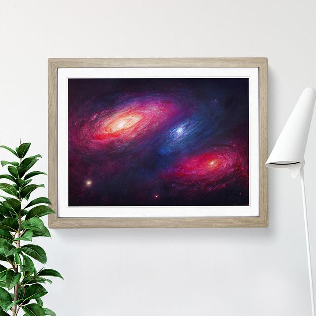 Futuristic Galaxy Vol.3 - Picture Frame Graphic Art Metro Lane Frame Colour: Oak, Size: 46cm H x 64cm W x 2cm D on Productcaster.