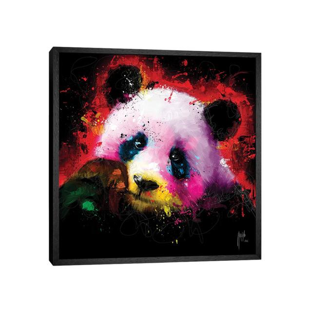 Panda Pop by Patrice Murciano - Floater Frame Gallery-Wrapped Canvas Giclée on Canvas Langley Street Size: 45.72cm H x 45.72cm W, Frame Colour: Black on Productcaster.