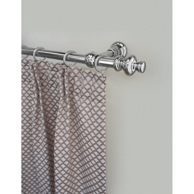 Lynelle Curtain Single Pole and Hardware Set Symple Stuff Finish: Chrome, Size: 5 cm H x 220 cm W x 10 cm D on Productcaster.