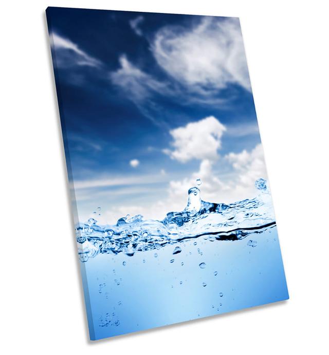 Water Wave Surf Seascape Framed CANVAS WALL ART Print Picture House of Hampton Size: 30cm H x 20cm W x 2cm D on Productcaster.