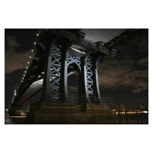 Manhattan Bridge by Night 3.2m x 4.8m Textured Matte Peel & Stick Wall Mural East Urban Home on Productcaster.