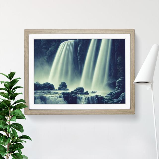 Boundless Waterfall - Single Picture Frame Print 17 Stories Frame Colour: Oak Framed, Size: 25cm H x 34cm W x 2cm D on Productcaster.