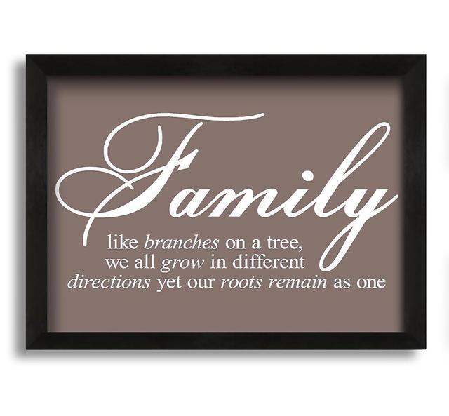 Family We All Grow in Different Directions - Picture Frame Typography on Canvas Maturi Size: 60cm H x 84cm W x 10cm D, Colour: Beige on Productcaster.